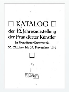 Ernst Eimer, Ausstellung 1910 Frankfurt